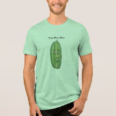 Große grüne Pickle mit überraschender Aussicht Tri-Blend Shirt (Vorderseite)