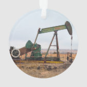 Große grüne Pumpjack auf dem Ölfeld Ornament (Rückseite)