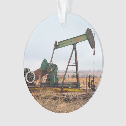 Große grüne Pumpjack auf dem Ölfeld Ornament (Vorderseite)