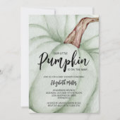 Große grüne Pumpkin Baby-Dusche Einladung (Vorderseite)