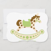 Große grüne Schaukelpferd-Babyparty Einladung (Rückseite)