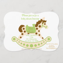 Große grüne Schaukelpferd-Babyparty