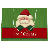 Große grüne Streifen mit rotem Weihnachtsmann Geschenktüte (Vorderseite)