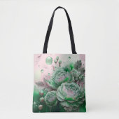 Große grüne und goldene Rosen Tasche (Vorderseite)