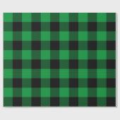 Große grüne und Zickzack Buffalo Kariert Geschenkpapier (Flach)