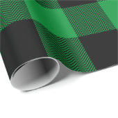 Große grüne und Zickzack Buffalo Kariert Geschenkpapier (Rolleneckpunkt)