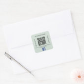 Größe grüner Firmenname qr Code Facebook Quadratischer Aufkleber (Umschlag)