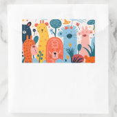 Große Gruppe farbenfroher Monster Rechteckiger Aufkleber (Tasche)