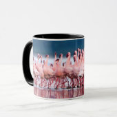 Große Gruppe kleiner Flamingos Tasse (Vorderseite Links)