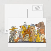 große Gruppe von Katzen und Hunden Postkarte (Vorne/Hinten)