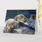 Große Grußkarte der Otter Karte (Gelbe Blume)