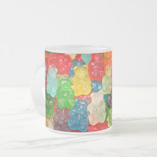 Große gummiartige Bärenmuster für Groß & Klein, Sü Mattglastasse (Vorderseite Links)