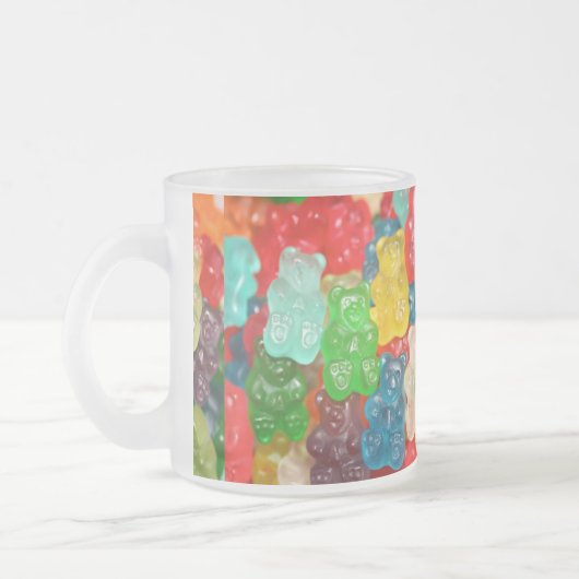 Große gummiartige Bärenmuster für Groß & Klein, Sü Mattglastasse (Links)