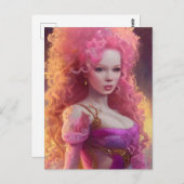 Große Haare Frau Postkarte (Vorne/Hinten)