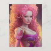 Große Haare Frau Postkarte (Vorderseite)