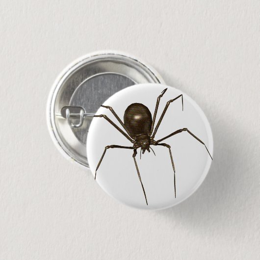 Große Halbtonspinne Browns 3D Button (Vorne & Hinten)