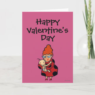 Große hallo-Umarmungen von Tante im Rot Feiertagskarte