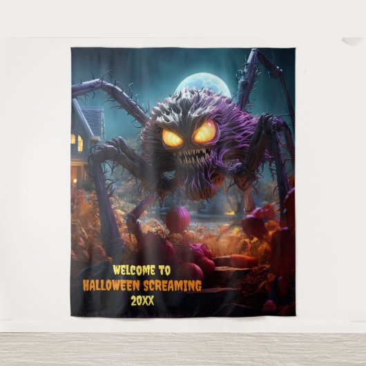 Große Halloween-Beängstigende Spinne - Hintergrund Wandteppich (Vorderseite)