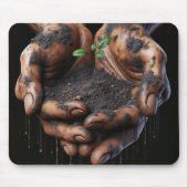 Große Hände, die ein Bäume säen Mousepad (Vorne)
