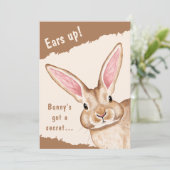 Große Hasenohren Süße Kinder Ostereiersuche Einladung (Stehend Vorderseite)
