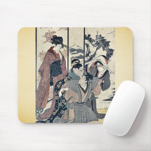 Große Hausreinigung durch Kitagawa, Utamaro Mousepad (Mit Mouse)