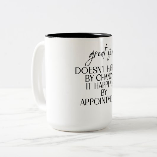 Große Haut passiert nicht durch Zufall Quot Zweifarbige Tasse (Vorderseite Links)