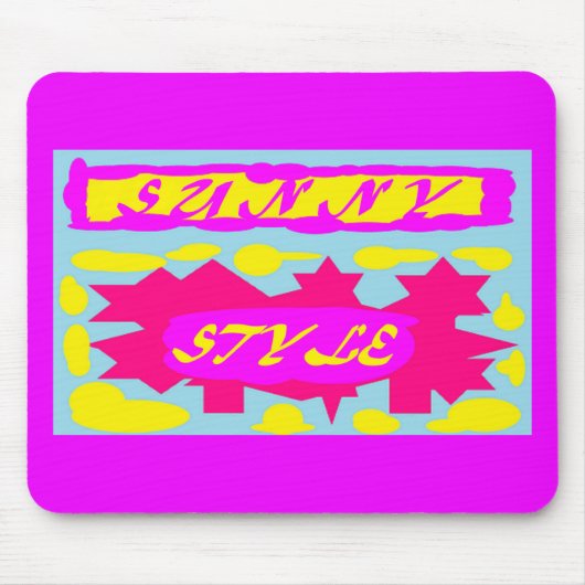 Große, heiße Farben Rosa Himmelblau Zitrone Mousepad (Vorne)