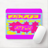 Große, heiße Farben Rosa Himmelblau Zitrone Mousepad (Mit Mouse)