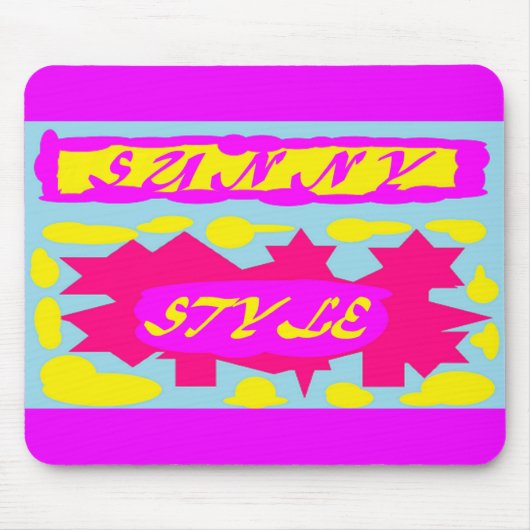 Große, heiße Farben Rosa Himmelblau Zitrone Mousepad (Vorne)