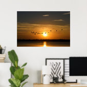 Große Helden bei Sonnenuntergang Poster (Heimbüro)