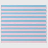 Große hellblaue und hellrosa Streifen Geschenkpapier (Flach)