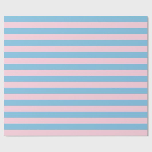 Große hellblaue und hellrosa Streifen Geschenkpapier (Flach)