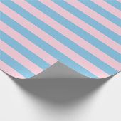 Große hellblaue und hellrosa Streifen Geschenkpapier (Ecke)