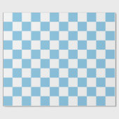 Große hellblaue und weiße ExtraKaros Geschenkpapier (Flach)