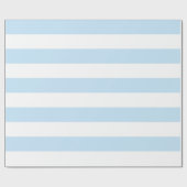 Große hellblaue und weiße horizontale Streifen Geschenkpapier (Flach)