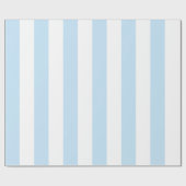 Große hellblaue und weiße Streifen Geschenkpapier (Flach)