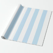 Große hellblaue und weiße Streifen Geschenkpapier (Ungerollt)