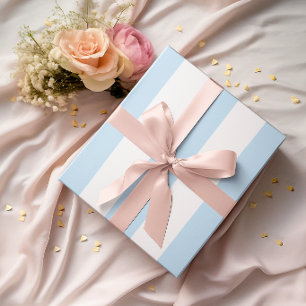 Große hellblaue und weiße Streifen Geschenkpapier