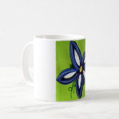 Große helle blaue Blume Kaffeetasse (Vorderseite Links)