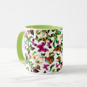 Große, helle Schmetterlinge Tasse (Vorderseite Links)
