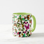 Große, helle Schmetterlinge Tasse (VorderseiteRechts)