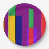 Große, helle Streifen im lila Hintergrund Pappteller (Vorderseite)