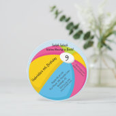 Große, helle Wasserball-Geburtstags-Einladung Einladung (Stehend Vorderseite)