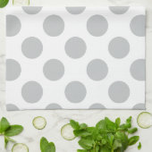 Große hellgraue Tupfen Geschirrtuch (Gefaltet)