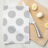 Große hellgraue Tupfen Geschirrtuch (Viertel Falte)