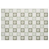Große hellgrüne Gänseblümchen Karo Natur Leinen Stoff (Fat Quarter (45,7 x 55,9 cm))