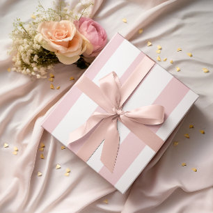 Große hellrosa und weiße Streifen Geschenkpapier
