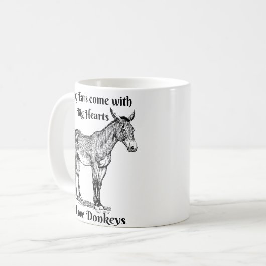 Große Herzen der langen Ohren der Kaffeetasse (Vorderseite Links)