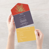 Große Hochzeit der Goldenen Rose All In One Einladung (Abreißen)