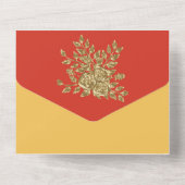 Große Hochzeit der Goldenen Rose All In One Einladung (Rückseite)